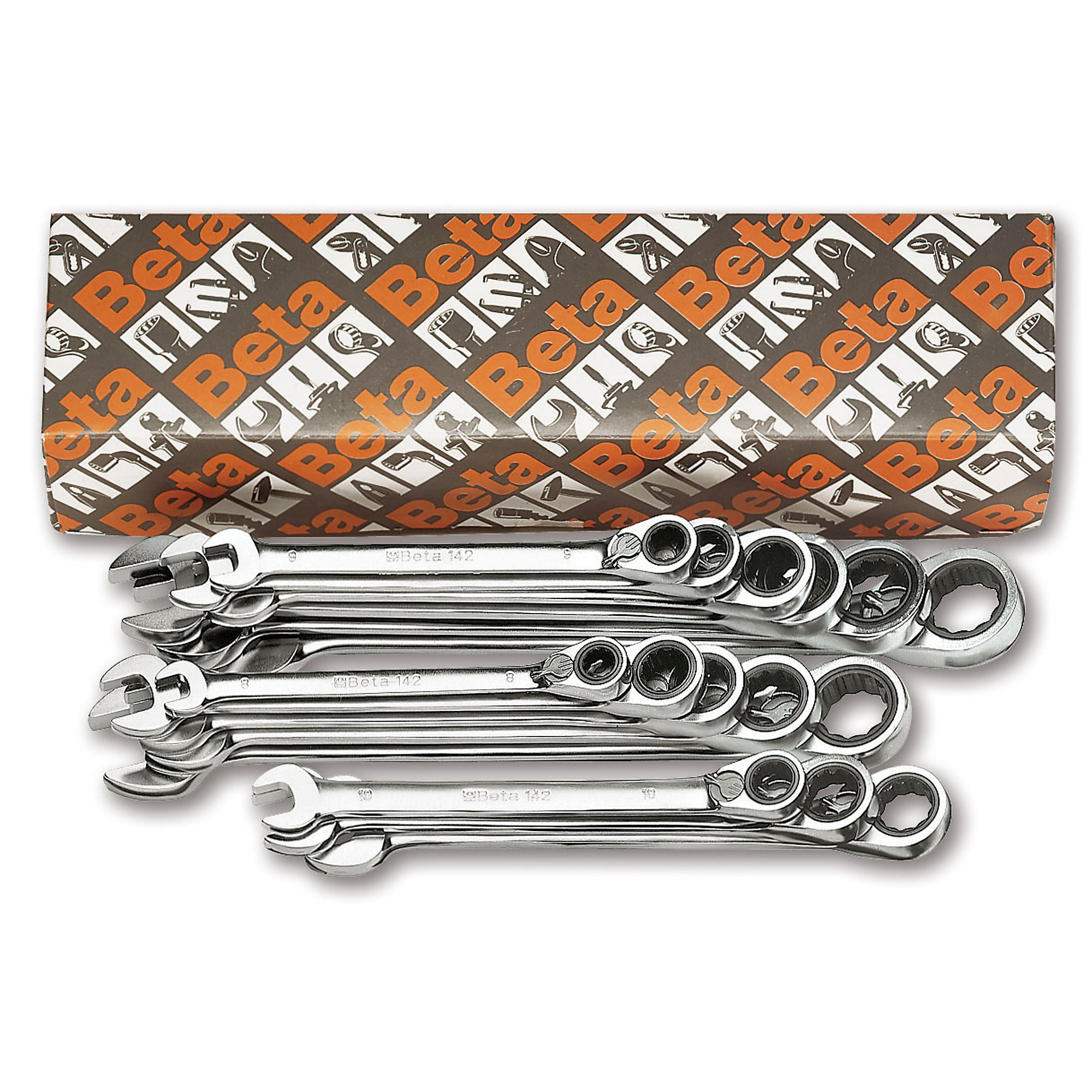 Beta, Reversible Ratcheting Combination Wrench Set, Model# 142/B9
